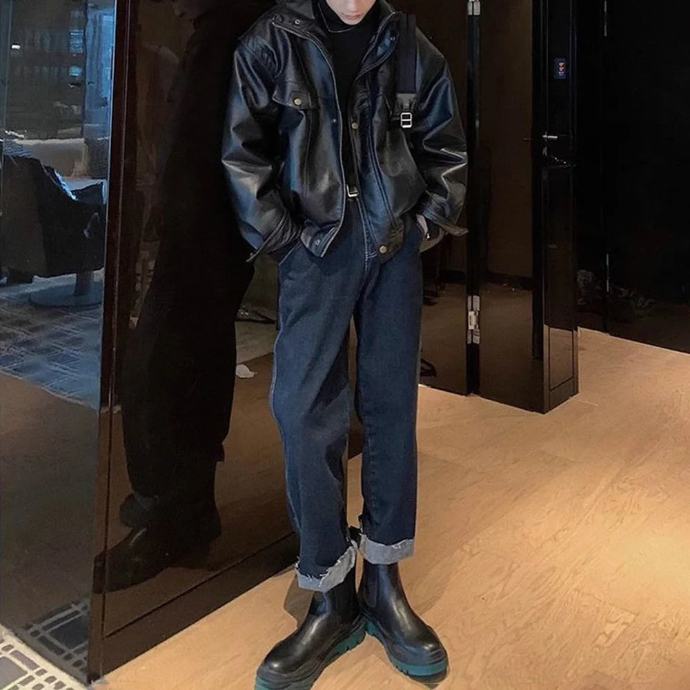 Motorcycle Punk Style Pu Leather Jacket