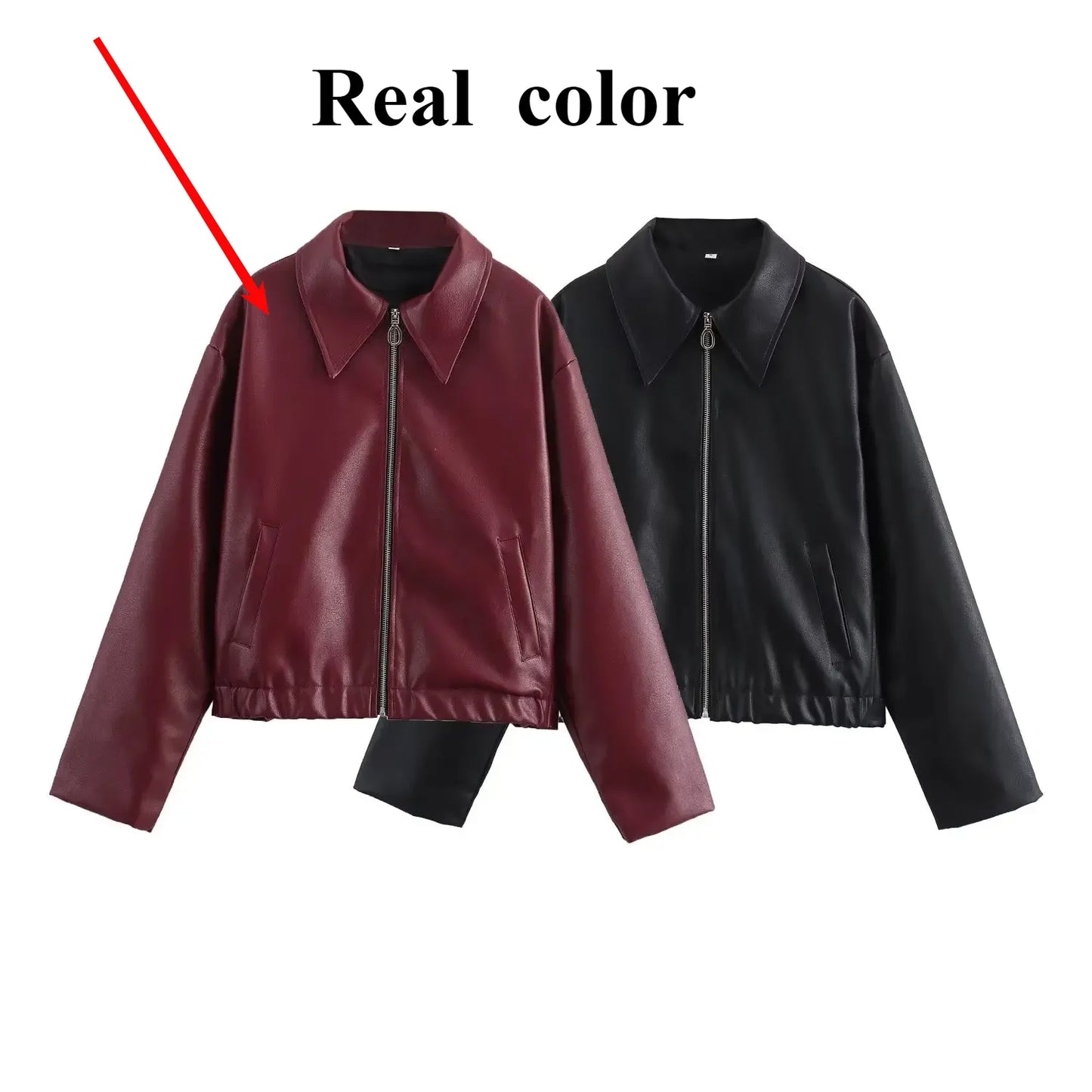 Moto Biker Zipper Long Sleeve Jacket