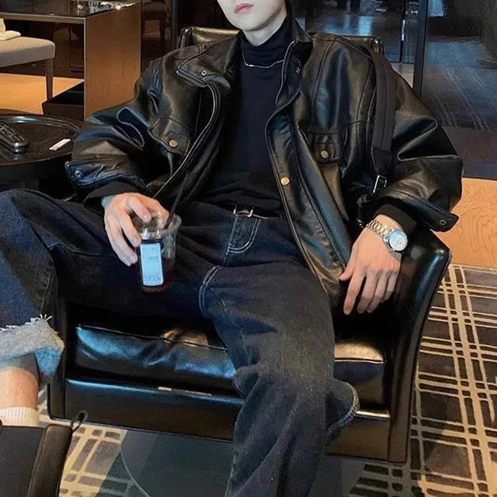 Motorcycle Punk Style Pu Leather Jacket
