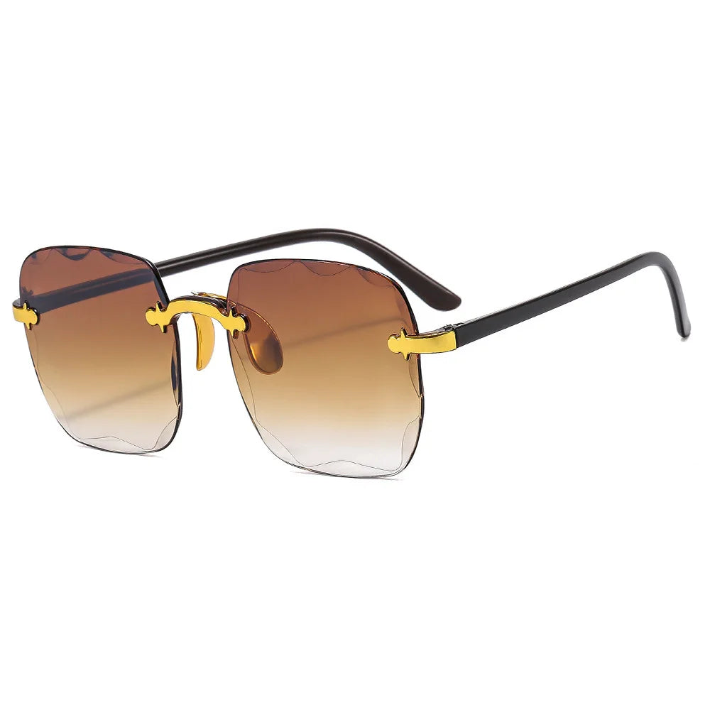 Rimless Gradient Square Sunglasses