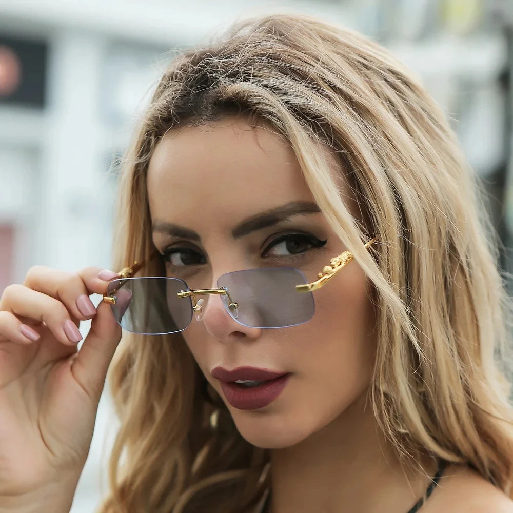 Metal Leopard Head Sunglasses