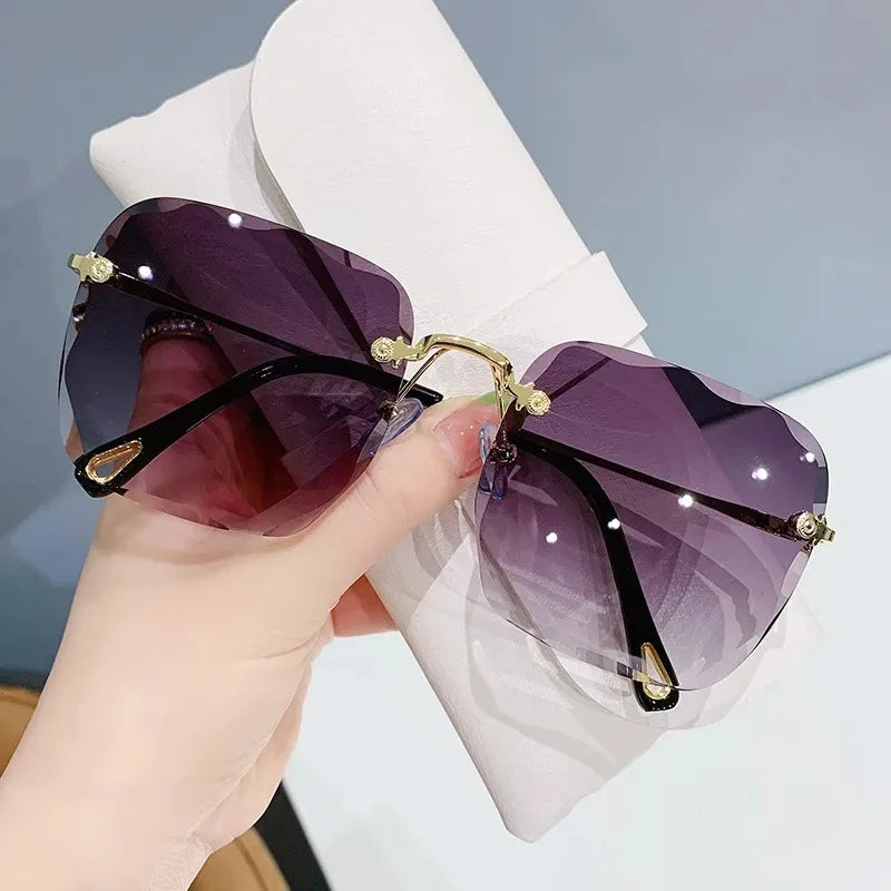 Rimless Gradient Square Sunglasses